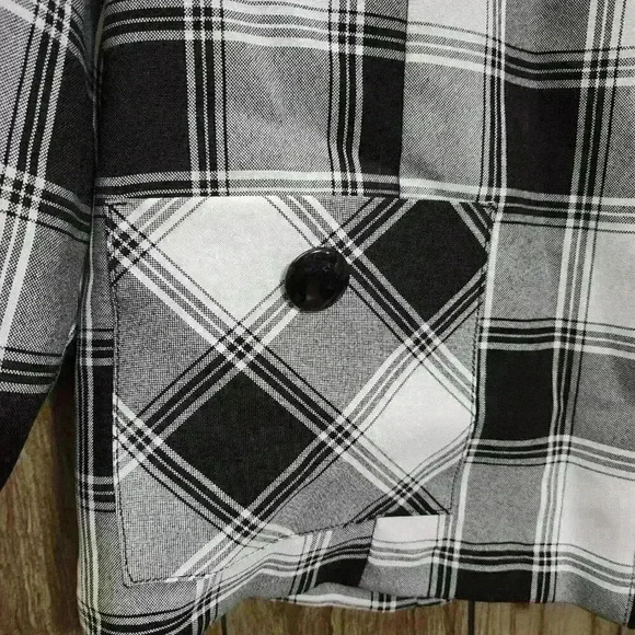 Tradition Black and White Plaid Blazer, Size 12 - Picture 2 of 7